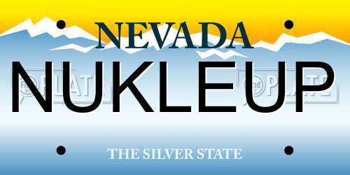 NUKLEUP Nevada License Plate