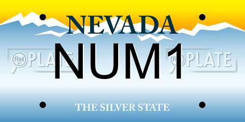 NUM1 Nevada License Plate