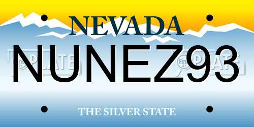 NUNEZ93 Nevada License Plate