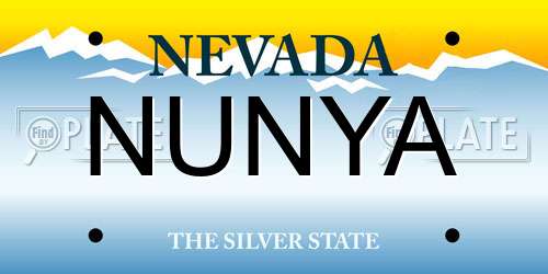 NUNYA Nevada License Plate