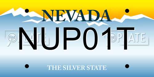 NUP01T Nevada License Plate