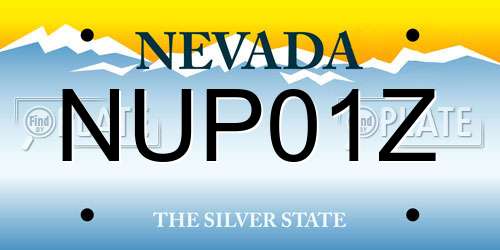 NUP01Z Nevada License Plate