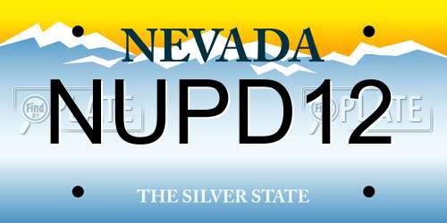 NUPD12 Nevada License Plate