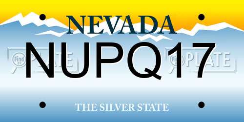 NUPQ17 Nevada License Plate