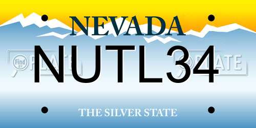 NUTL34 Nevada License Plate