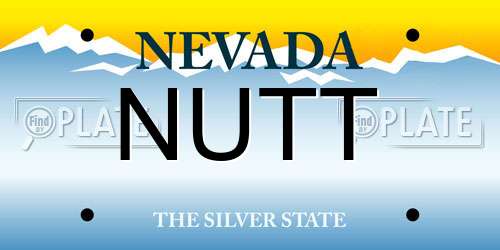 NUTT Nevada License Plate