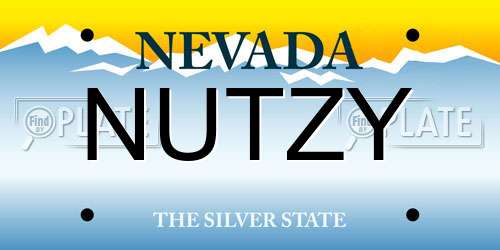 NUTZY Nevada License Plate