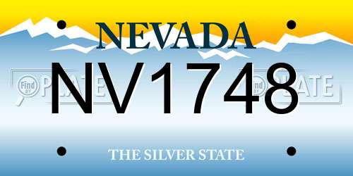 NV1748 Nevada License Plate
