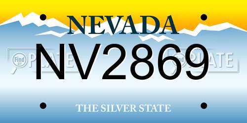 NV2869 Nevada License Plate