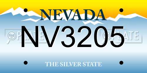 NV3205 Nevada License Plate