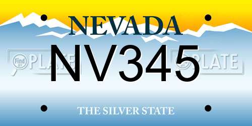 NV345 Nevada License Plate