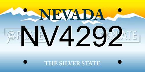 NV4292 Nevada License Plate