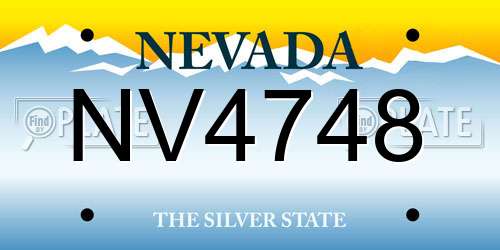 NV4748 Nevada License Plate