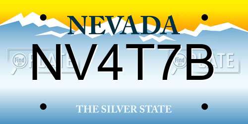 NV4T7B Nevada License Plate
