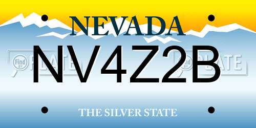 NV4Z2B Nevada License Plate