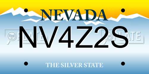 NV4Z2S Nevada License Plate