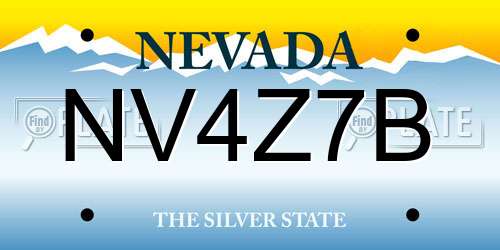 NV4Z7B Nevada License Plate