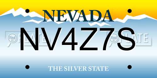 NV4Z7S Nevada License Plate