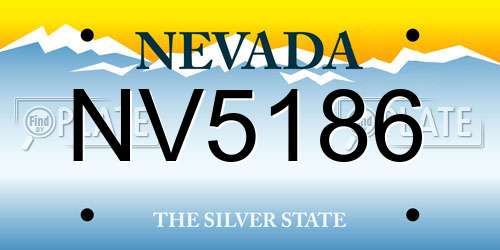 NV5186 Nevada License Plate