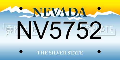 NV5752 Nevada License Plate