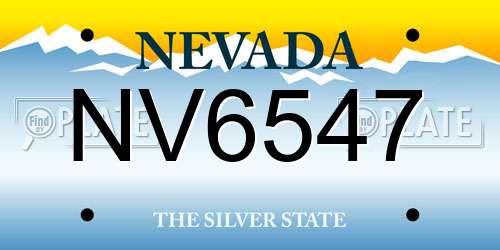 NV6547 Nevada License Plate