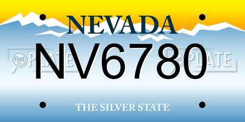 NV6780 Nevada License Plate