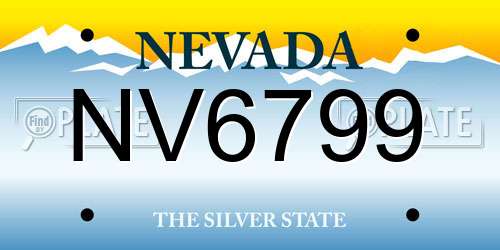 NV6799 Nevada License Plate