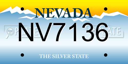 NV7136 Nevada License Plate