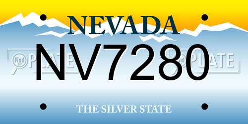 NV7280 Nevada License Plate
