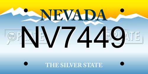 NV7449 Nevada License Plate