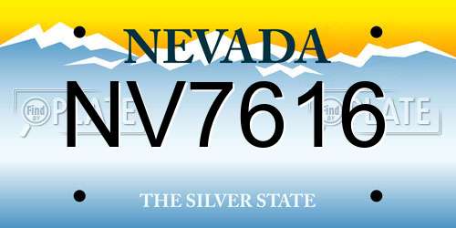 NV7616 Nevada License Plate