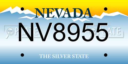 NV8955 Nevada License Plate