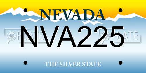 NVA225 Nevada License Plate