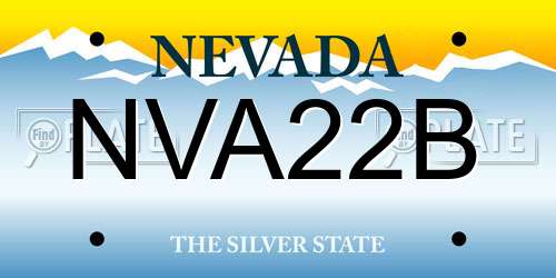NVA22B Nevada License Plate