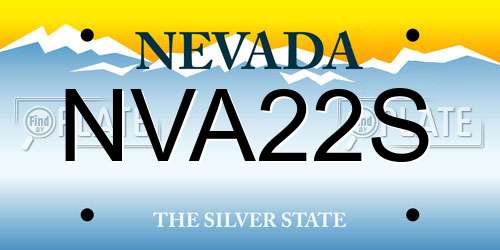 NVA22S Nevada License Plate