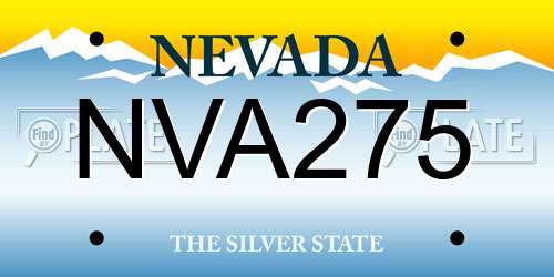 NVA275 Nevada License Plate