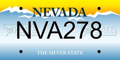NVA278 Nevada License Plate