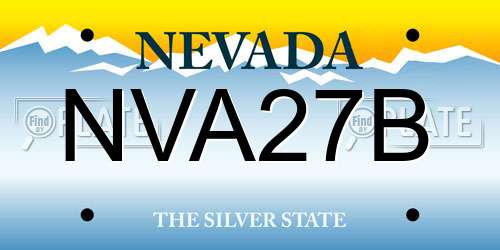 NVA27B Nevada License Plate
