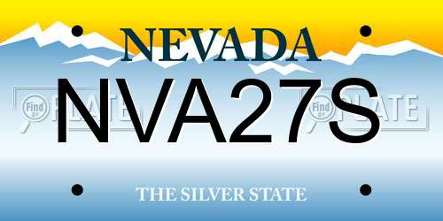 NVA27S Nevada License Plate