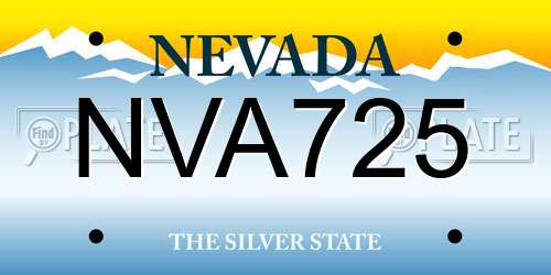 NVA725 Nevada License Plate