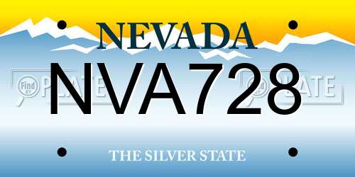 NVA728 Nevada License Plate