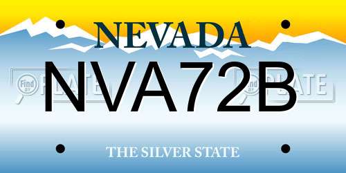 NVA72B Nevada License Plate