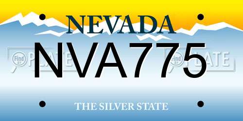 NVA775 Nevada License Plate