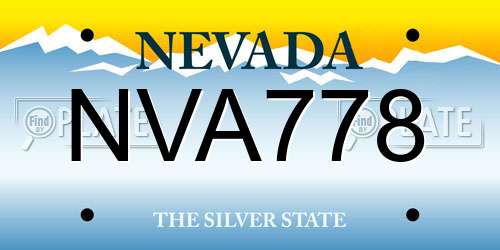 NVA778 Nevada License Plate
