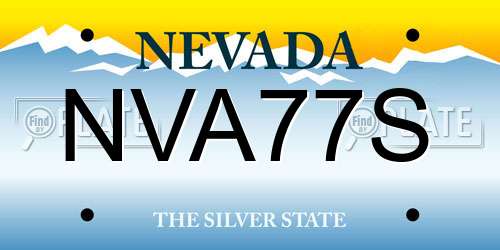 NVA77S Nevada License Plate