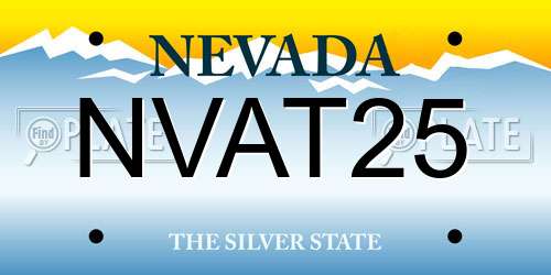 NVAT25 Nevada License Plate