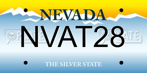 NVAT28 Nevada License Plate