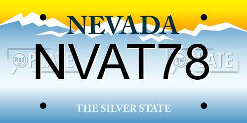 NVAT78 Nevada License Plate