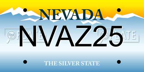 NVAZ25 Nevada License Plate
