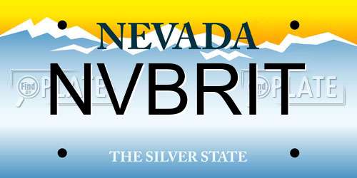 NVBRIT Nevada License Plate